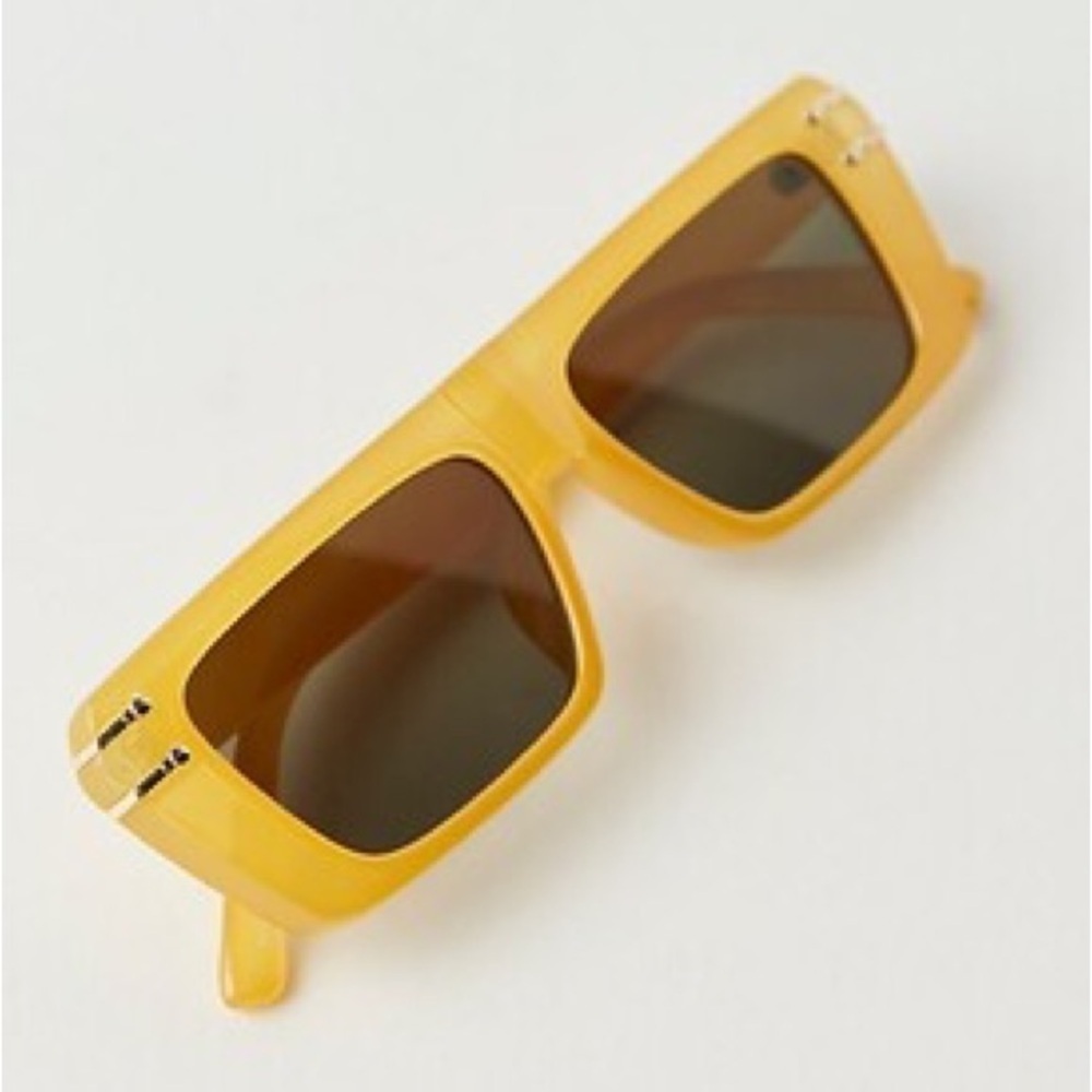 Free People Head Hunk Aviator Yellow Sunglasses